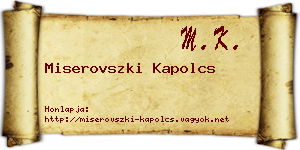 Miserovszki Kapolcs névjegykártya
